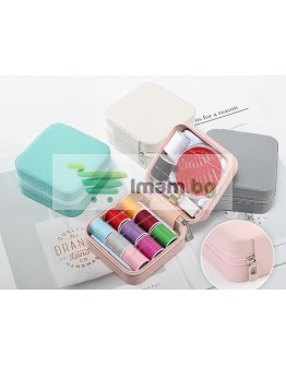 Комплект за шиене игли, конци, щипки, сантиметър, 46 артикула